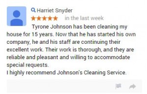 Reviews for Johnsons cleaning service Cherry Hill NJ